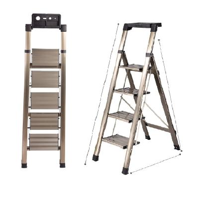 China TULING 4 Folding Ladders Aluminum Step Tool Tray Ladder All Wide Lightweight Portable Step Ladder and 330lbs Capacity Anti-Slip Step Ladder for sale