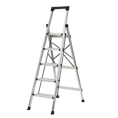 China TULING 5 Folding Ladders Aluminum Step Ladder Foldable with Project Top Bracket Lightweight Portable Aluminum Step Ladders for sale