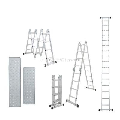 China Folding Ladders Combination Folding Aluminum Step Ladder Foldable Lightweight Scaffold Ladder for sale