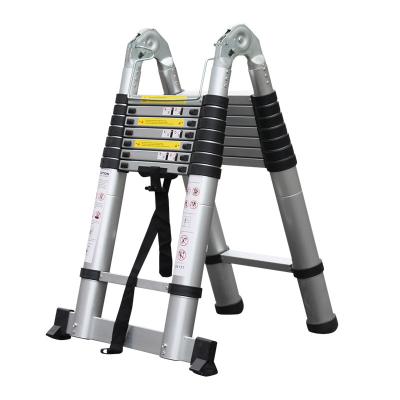 China Folding Ladders Telescopic Ladder a Type Double Side Using Ladder 2.5m+2.5m for sale