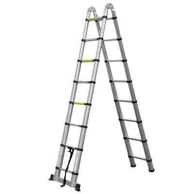 China Folding Ladders 5m 16.5 Feet Aluminum Telescoping Ladder Telescopic Extension Multi Purpose Heavy Duty Ladders for sale