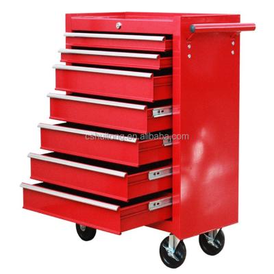 China Metal 7 Drawers Garage Tool Cart Mobile Heavy Duty Rolling Cart With Wheels Tool Cabinet for sale