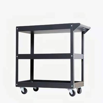 China Three Metal Trays Metal Tool Trolley Work Bench Trolley Hand Cart Easy Heavy Rolling Cheap Beach Trolley for sale