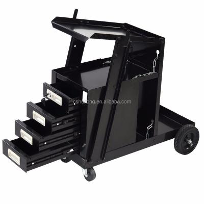 China Sliding Welding Machine Car Florist 4 Drawer Cabinet Welder Welding Cart Tool Storage Lockers for sale