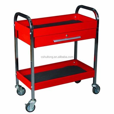 China Easy Mobile Utility Cart Tool Cart Metal Cart With Locking Drawer 350 Lbs Capacity On Wheels for sale