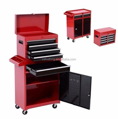 China Durable Rolling Tool Cabinet Chest With 5 Drawers And Removable Tool Box Tool Car for sale