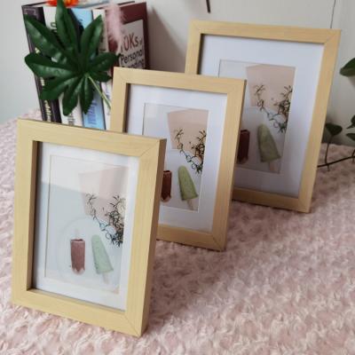 China Handmade Wholesale MDF Picture Glass Box Craft Table Wooden Photo Frame With Back Panel for sale