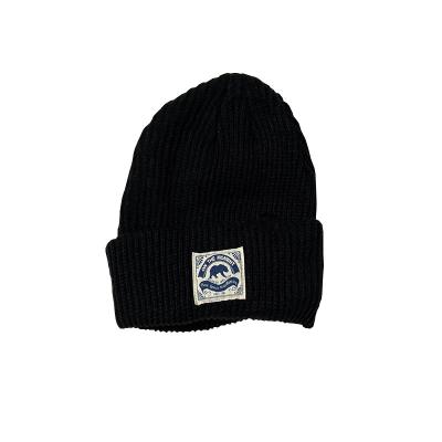 China COMMON Solid Warm Knitting Custom Knitted Beanie Winter Hats With Embroidery for sale