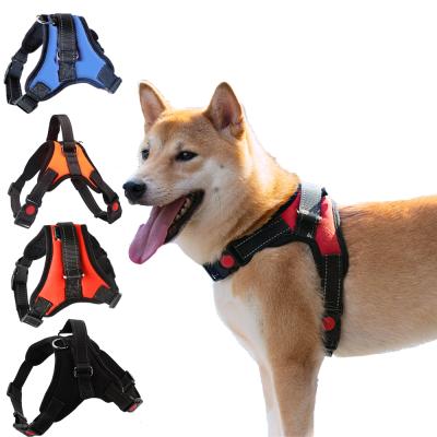 China Custom Dog and Cat Adjustable Harness With Reflective Breathable Pet Vest Harness Leash Supplies for sale