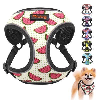 China Custom Nylon Reflective Dog Cat Harness Vest Printed French Bulldog Harness Dogs Cat Harness for sale