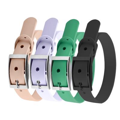 China Personalized Eco-Friendly Durable Pet Dog Collar Soft PVC Logo Soft Waterproof Dog Collar for sale