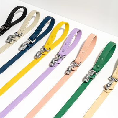 China Wholesale Custom Lead Quick Release Pet PVC Heavy Duty Waterproof Rubber Dog Leash Rubber Dog Leash With Metal Hook for sale