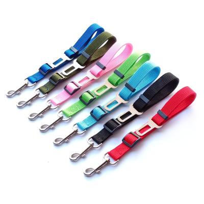 China Quick Release Cat Car Seat Belt Adjustable Pet Harness Lead Leashes Rope Dog Seat Belt for sale