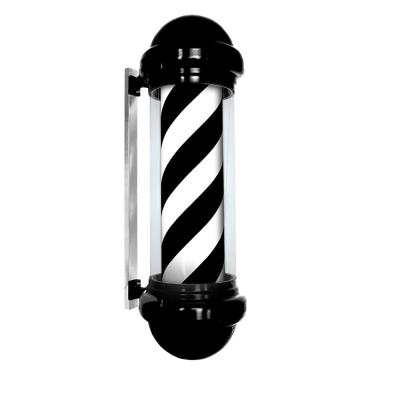 China Waterproof LED Hairdressers Poles 75cm Black With White Stripes Rotating Lighting Salon Shop Sign for sale