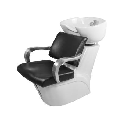 China Durable Material Barber Chair Spa Salon Equipment Shampoo Chair Fiberglass Backwash Bowl Unit Station Hairdressing Sinks Chair for sale