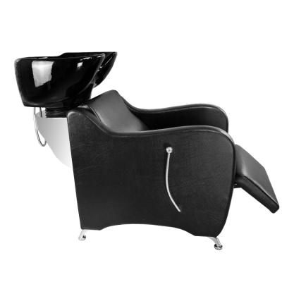 China Durable Material Ceramic Basin Shampoo Bowl Sink Chair For Spa Beauty Salon Shampoo Bed Chair for sale