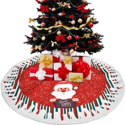 China Christmas Decoration 78cm Snowman Elk Santa Pattern Christmas Tree Skirt Red Base Ornaments For Hotel Holiday Party Home Christmas Tree Decoration for sale