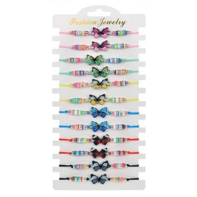 China 12pcs/set Hotsales 2021 Fashion Trendy Kids Girls Jewelry Set Lovely Butterfly Bracelets Set Starfish Colorful Butterfly Boho Animal Bracelet for sale