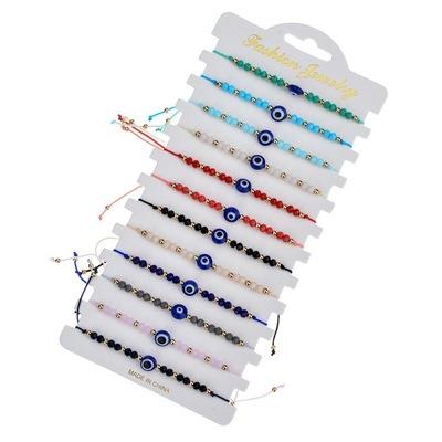 China Best Amazon Selleres 12pcs/set TRENDY FASHION Colorful Devil Eyes Turkish Bohemian Blue Evil Eyes Bracelets Bangles Set for sale