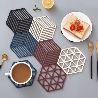 China Durable 272 Household Dining Table Heat Insulation Pad Anti-scald Square Mat Silicone Cup Coaster Mat Bowl Pot Kitchen Dish Tea for sale