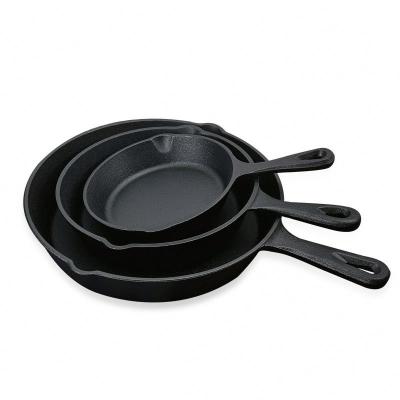 China Hot Selling K1248 Cast Iron Stocked Frying Pan Mini Saucepan Thickened Without Coating Non Stick Pans for sale