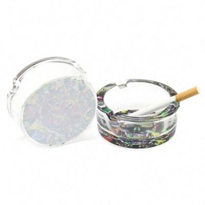 China Stand 91 Ash Stand Ashtray Custom Ash Glass Cigar Holder Smoking Accessories 91 Factory Wholesale Cigarette Ashtray Logo Round Sticker Crystal Cigar for sale