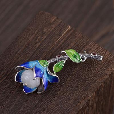 China FASHIONABLE Silver Plated Maple Cloisonne Handwork Ornaments Leaf Pendant for sale