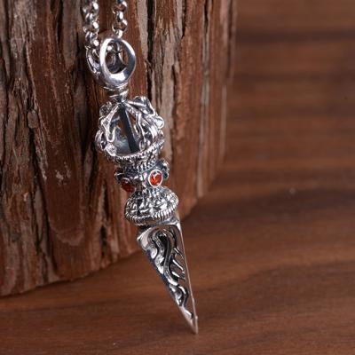 China 925 Sterling Silver Diamond And Pestle 925 Culture Buddhist CLASSIC Silver Pendant for sale