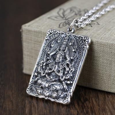 China Wholesale Ethnic 990 Sterling Silver The Life Buddha Of Twelve Zodiac Animals Buddhist Jewelry Pendant Unisex for sale