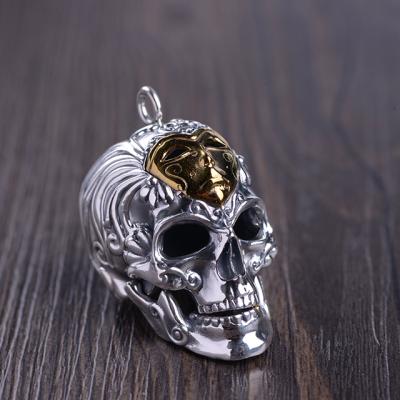 China Wholesale Jewelry 925 Silver Rock Man Hiphop Fashion Ghost Skull Punk Pendant for sale