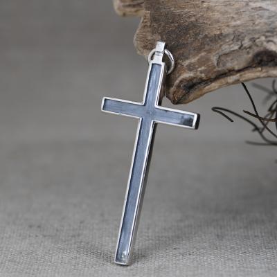 China 100% Real 925 Sterling Silver Retro Fashion Cross Men's and Women's Jewelry CLASSIC Pendant Wholesales for sale