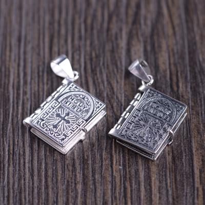 China Wholesale 925 CLASSIC Retro Silver Bible Scriptures Silver Jewelry Pendant For Men And Women for sale