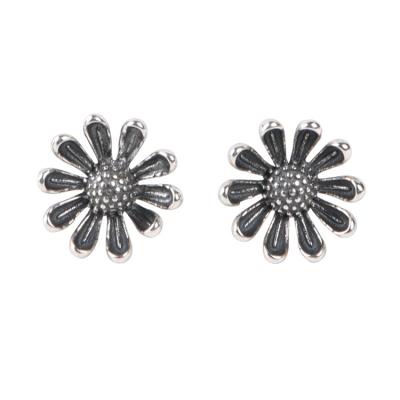 China Wholesale FASHIONABLE Retro Galsang Flower Stud Earrings S925 Sterling Silver Fashion Stud Earrings For Women for sale