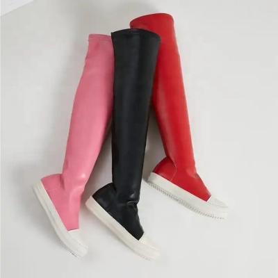 China Breathable Flat Thigh High Boots Winter Autumn Winter Mid Long Tube High Over The Knee Platform Soled Women's Thick Soled Boots Women Shoes 2023 for sale