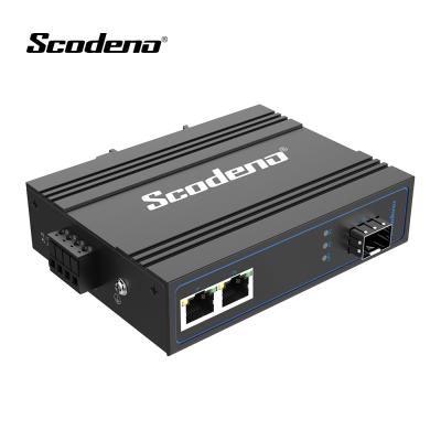 China Scodeno IP40 Din-Rail 100Mbps 1 SFP with 2 Industrial Fiber Media Ports Converter XPTN-9000-45-1FX2TX-SFP for sale