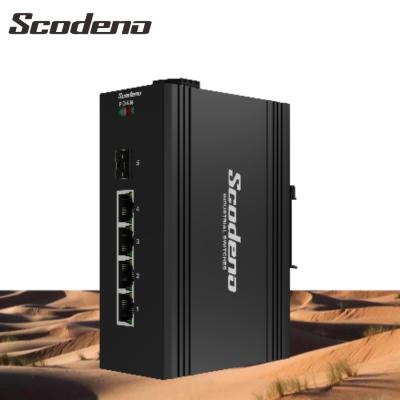 China 1000Mbps Fiber 1 + Ethernet Switch 4 Port PoE Gigabit With Remote PD Reset 143X104X48mm for sale