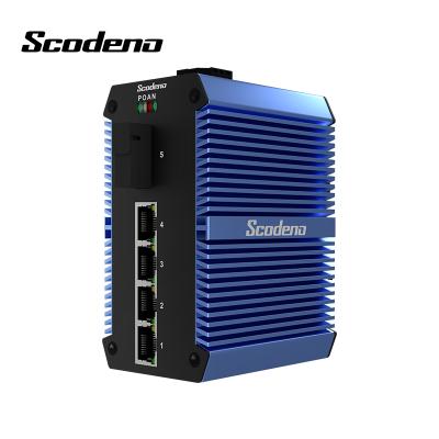 China Industrial POE Scodeno Watchdog Din Rail Gigabit Ethernet Switch 3 Port for sale