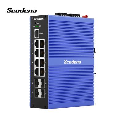 China LACP High Performance Industrial Ethernet Switches 8 Port RJ45 With 4 Gigabit SFP Solt for sale