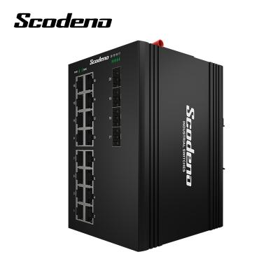 China LACP Industrial Scodeno 4 SFP Managed Switches 16*10/100/1000M LAN Port For Harsh Environment for sale