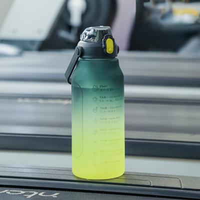 China Factory direct sale viable large capacity 2 liter gradient color sports plastic water bottle for sale