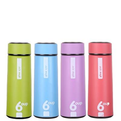 China Sustainable Customizable Logo 450ml Double Layer Creative Glass Water Bottle for sale