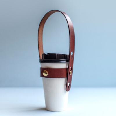 China Modern Leather Travel Water Bottle Bag Holder Travel Ice Coffee Water Bottle Holder Factory Outlet Milk Tea Milk Drink Cup Holder Hot Spirit for sale