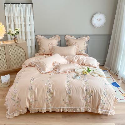 China Nondisposable Fashion Embroidery Pastoral Bedding Comforter Set Children Princess Duvet Cover for sale