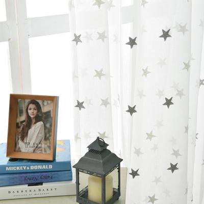 China High Quality Modern Elegant Bedroom Window Star White Curtains For Living Room for sale