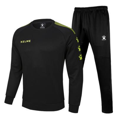 China KELME Custom Men's Tracksuits Mens Training Set Breathable Polyester Soccer Sweatshirt Sportswear Two-Piece Tracksuit Set for sale