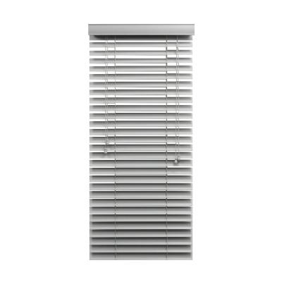 China 2 Inch Contemporary Fauxwood Blind Cordless Faux Wood White Wood Shade Outdoor Blinds for sale