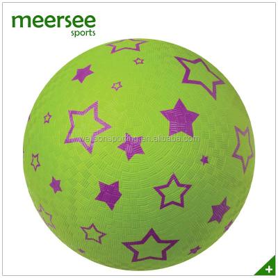 China Sports Toy Star Printed Rubber Playground Ball Rubber Kickball For Kids for sale