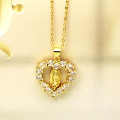 China 2021 Religious Necklace Gold Filled Virgin Mary Religious Chain Necklace Women Christian Jewelry Medal Pendant Necklace Fashion Charms for sale