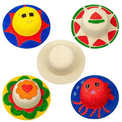 China Worlwide Children Painting Straw Hat Diy Handmade Material Bag Creative Art Painting for sale