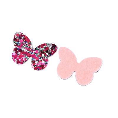 China Glitter Babies Hair Accessories Handmade Sequins Butterfly Padded Appliqued For BB Clip Decoration for sale